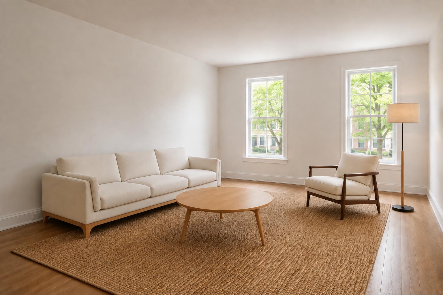 A warm, natural living room concept