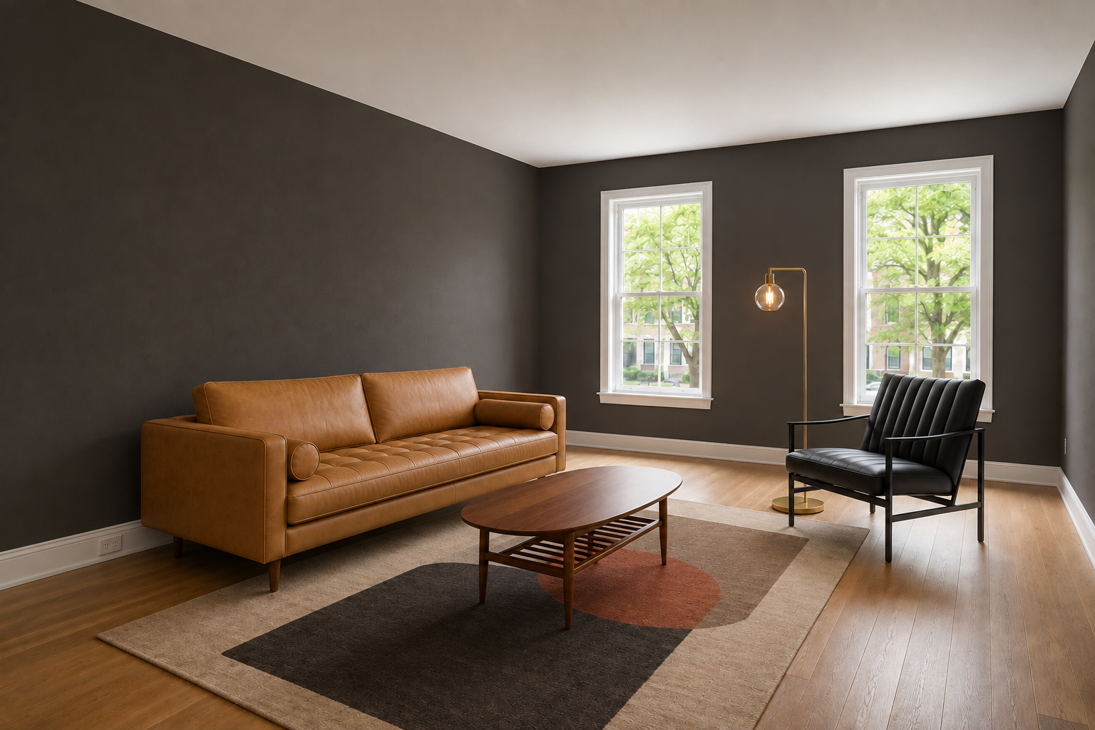 Smoky Walnut concept using selected products in the original AI room